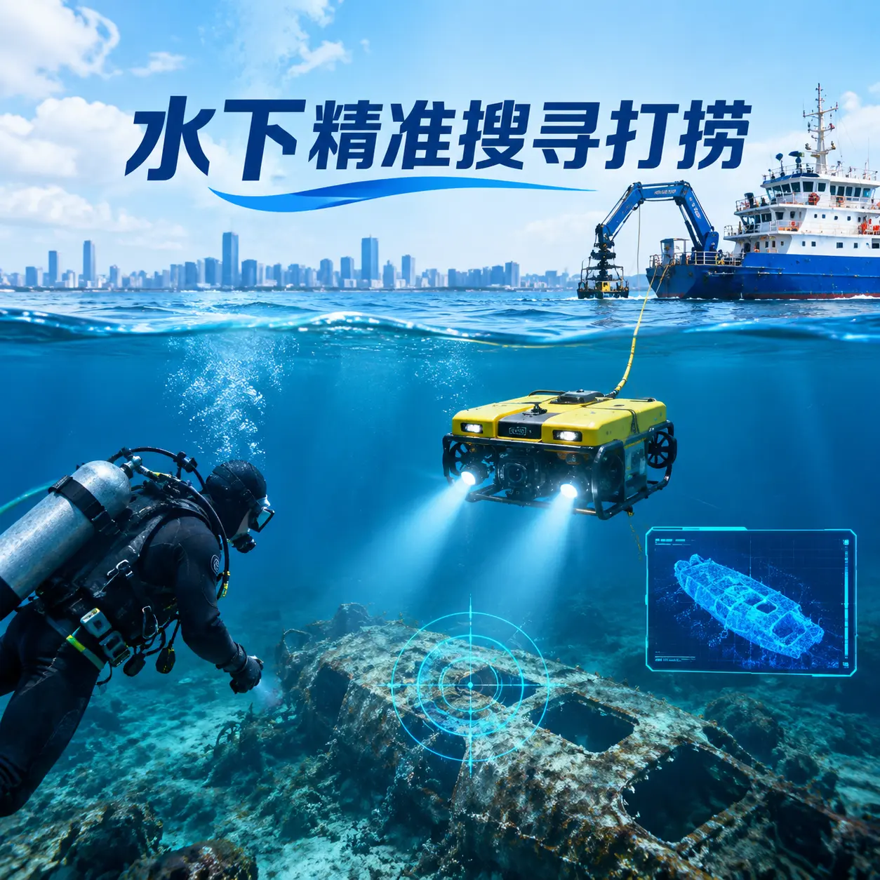 突泉水下精准搜寻打捞
