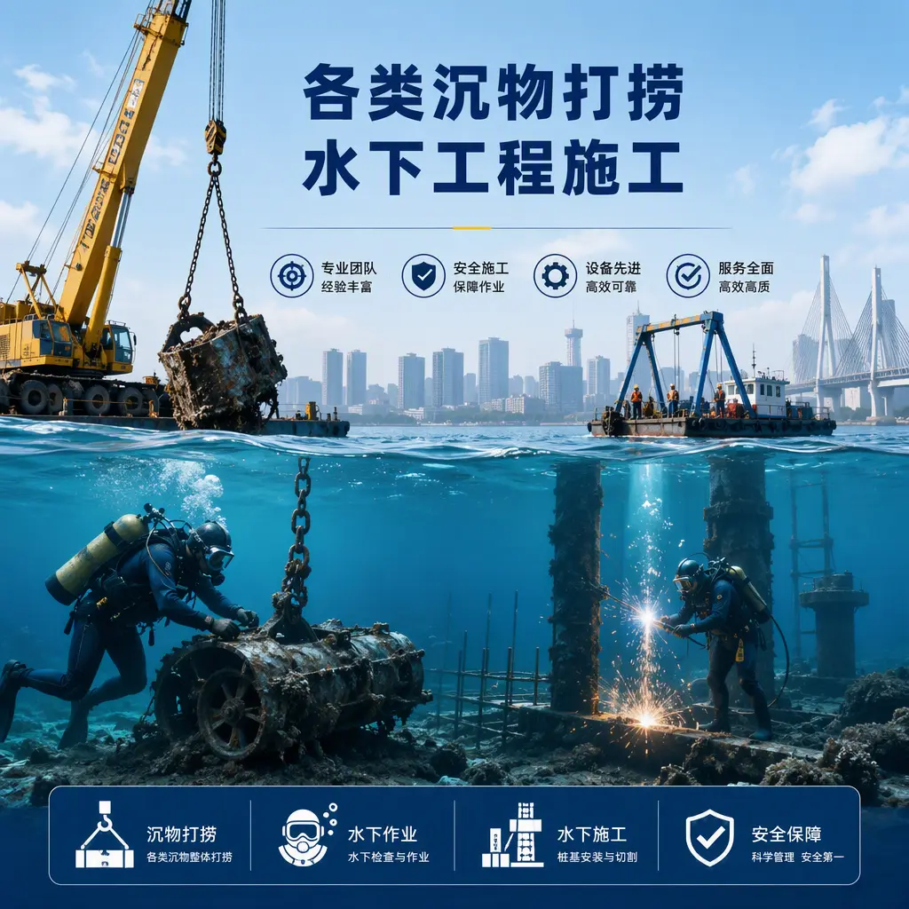 突泉各类沉物打捞，水下工程施工